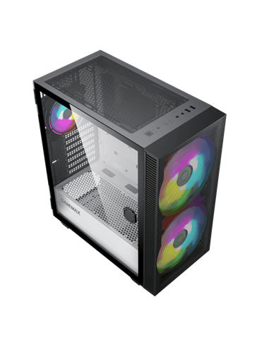 Carcasă PC Gamemax Aero, Midi-Tower, Fără PSU, Negru