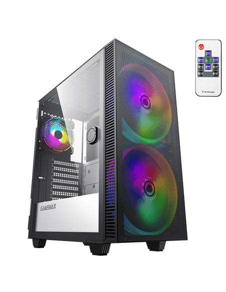 Carcasă PC Gamemax Aero, Midi-Tower, Fără PSU, Negru