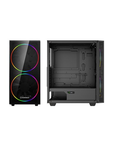 Компьютерный корпус Gamemax Aero, Midi-Tower, Без блока питания, Чёрный