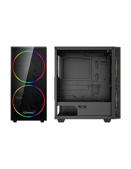 Carcasă PC Gamemax Aero, Midi-Tower, Fără PSU, Negru
