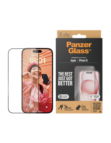 Защитное стекло PanzerGlass iPhone 15 UWF wA, Прозрачный