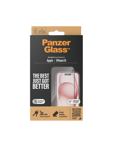 Защитное стекло PanzerGlass iPhone 15 UWF wA, Прозрачный