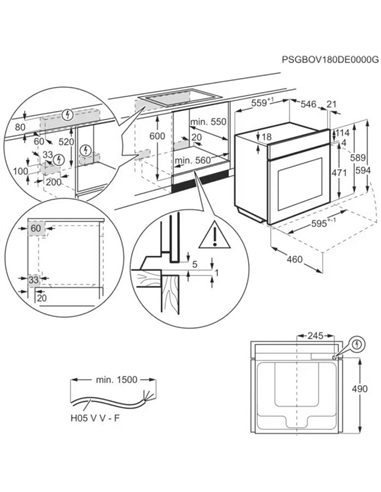 Cuptor Electric AEG OS6CB531AB, Negru