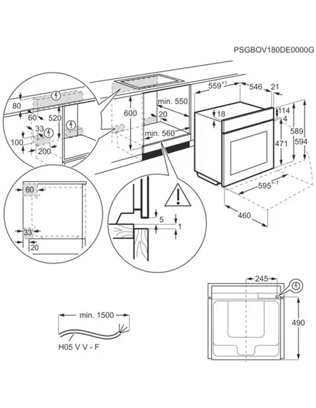 Электрический духовой шкаф AEG OS6CB531AB, Черный