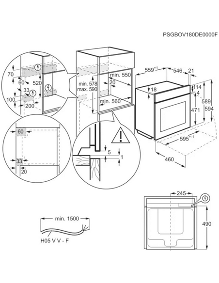 Электрический духовой шкаф AEG OS6CB531AB, Черный