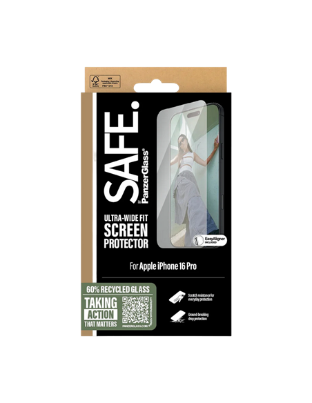 Sticlă de protecție PanzerGlass SAFE. UWF for iPhone 16 Pro, Transparent