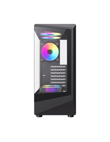 Carcasă PC Gamemax Vista COC AB, Midi-Tower, Fără PSU, Negru