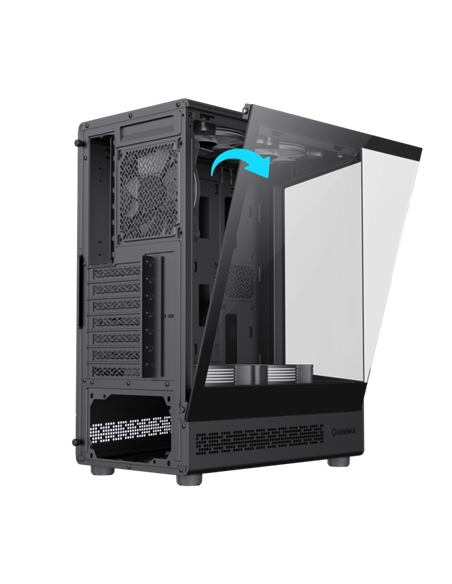 Carcasă PC Gamemax Vista COC AB, Midi-Tower, Fără PSU, Negru