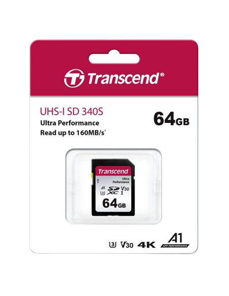 Карта памяти Transcend SDXC 340S, 64Гб (TS64GSDC340S)