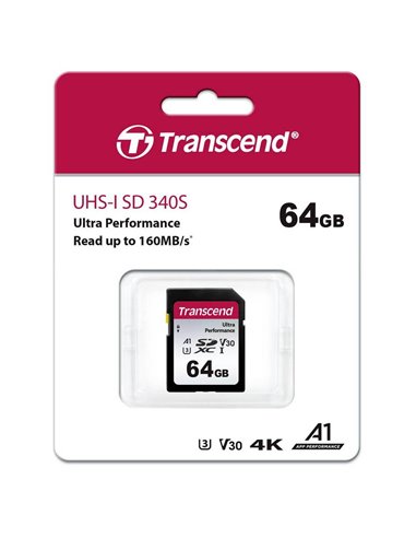 Карта памяти Transcend SDXC 340S, 64Гб (TS64GSDC340S)