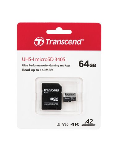 Card de Memorie Transcend microSDXC 340S, 64GB (TS64GUSD340S)