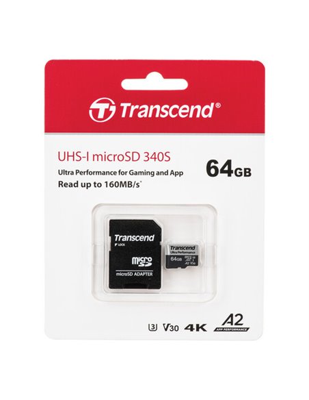 Card de Memorie Transcend microSDXC 340S, 64GB (TS64GUSD340S)