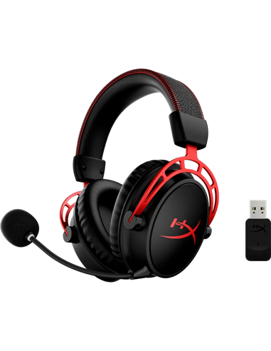 Căști gaming HyperX Cloud Alpha Wireless, Fără fir, Negru/Rosu