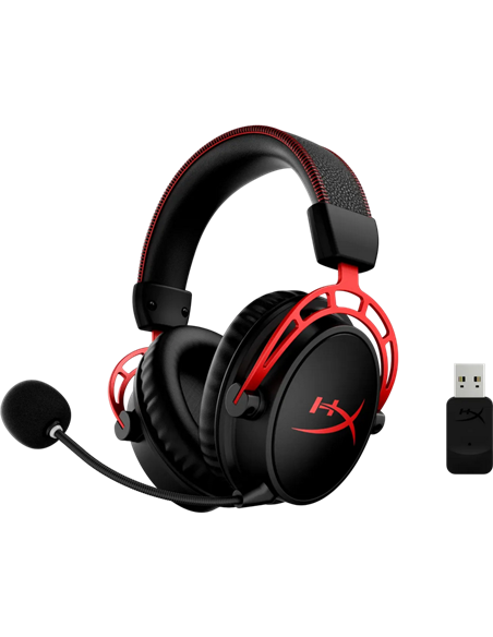 Căști gaming HyperX Cloud Alpha Wireless, Fără fir, Negru/Rosu