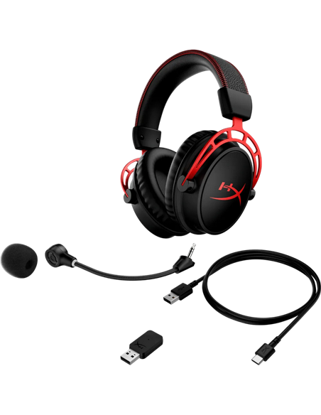 Căști gaming HyperX Cloud Alpha Wireless, Fără fir, Negru/Rosu