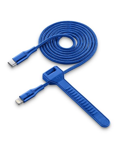 Cablu încărcare și sincronizare Cellularline Satellite MFI, USB Type-C/Lightning, 1m, Albastru
