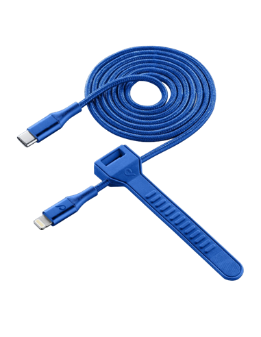 Cablu încărcare și sincronizare Cellularline Satellite MFI, USB Type-C/Lightning, 1m, Albastru