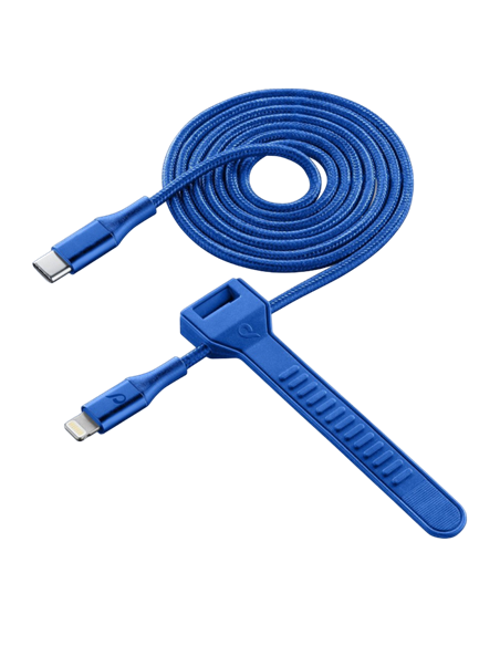 Кабель для зарядки и синхронизации Cellularline Satellite MFI, USB Type-C/Lightning, 1м, Синий