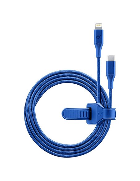 Кабель для зарядки и синхронизации Cellularline Satellite MFI, USB Type-C/Lightning, 1м, Синий