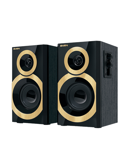 Boxe pentru calculator 2.0 SVEN SPS-619, Negru/Auriu
