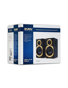 Компьютерные колонки 2.0 SVEN SPS-619, Черный/Золотой 2