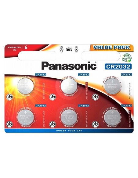 Baterii rotunde Panasonic CR-2032EL, CR2032, 6buc.