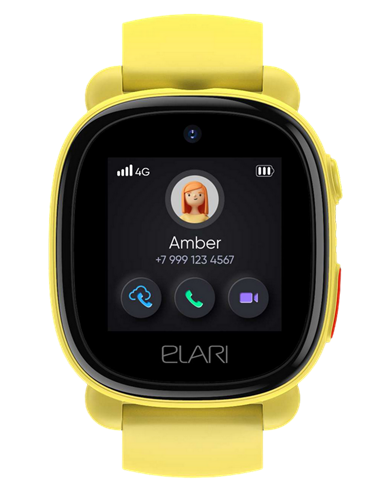 Детские часы Elari KidPhone 4G Lite, Жёлтый