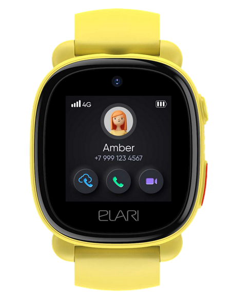 Детские часы Elari KidPhone 4G Lite, Жёлтый