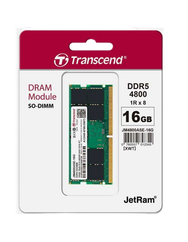 Оперативная память Transcend JetRam, DDR5 SDRAM, 4800 МГц, 16Гб, JM4800ASE-16G
