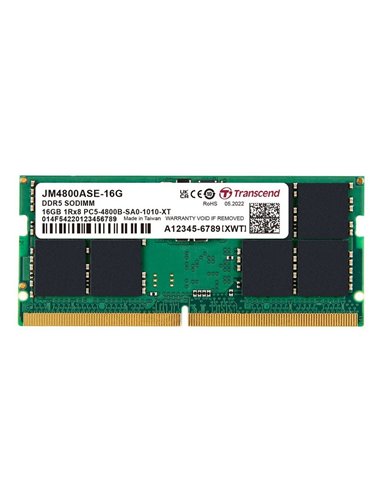 Memorie RAM Transcend JetRam, DDR5 SDRAM, 4800 MHz, 16GB, JM4800ASE-16G