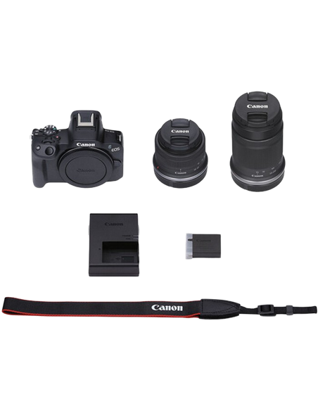 Aparat Foto Mirrorless Canon n EOS R50 Black & RF-S 18-45mm f/4.5-6.3 IS STM & RF-S 55-210mm f/5-7.1 IS STM KIT
