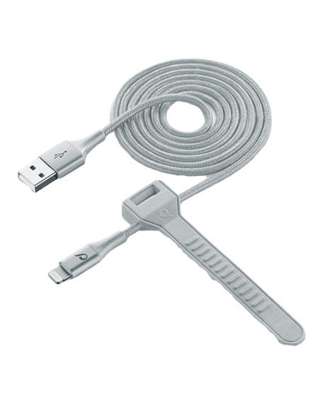 Cablu încărcare și sincronizare Cellularline Satellite MFI, USB Type-A/Lightning, 1m, Argintiu