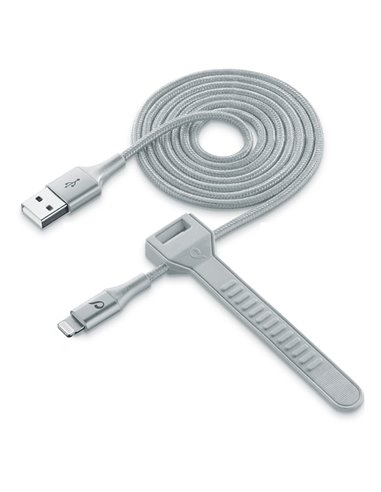 Cablu încărcare și sincronizare Cellularline Satellite MFI, USB Type-A/Lightning, 1m, Argintiu