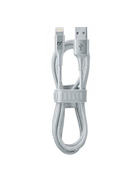 Кабель для зарядки и синхронизации Cellularline Satellite MFI, USB Type-A/Lightning, 1м, Серебристый