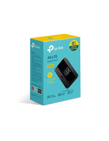 Мобильный Wi‑Fi роутер TP-LINK M7350, 2G, 3G, 4G, Чёрный