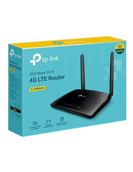 Беспроводной маршрутизатор TP-LINK TL-MR6400, 4G, Чёрный