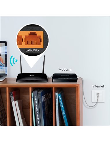 Router fără fir TP-LINK TL-MR6400, 4G, Negru