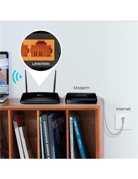 Беспроводной маршрутизатор TP-LINK TL-MR6400, 4G, Чёрный