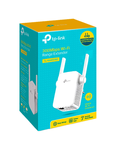 Усилитель Wi‑Fi сигнала TP-LINK TL-WA855RE, 300 Мбит/с, Белый