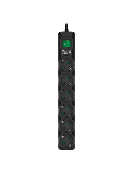 Prelungitor electric SVEN SF-06E-16, 6 Prize, 5m, Negru