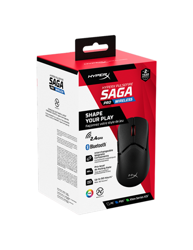 Игровая мышь HyperX Pulsefire Saga Pro, Чёрный