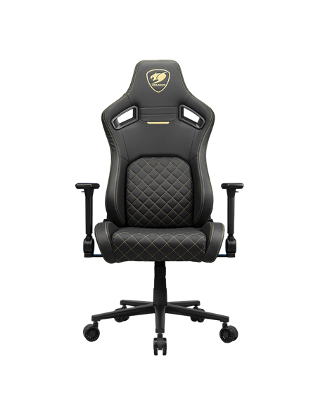 Scaun Gaming Cougar Defensor, Țesătură, PU Piele, Auriu