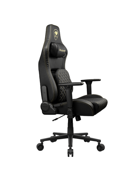 Scaun Gaming Cougar Defensor, Țesătură, PU Piele, Auriu