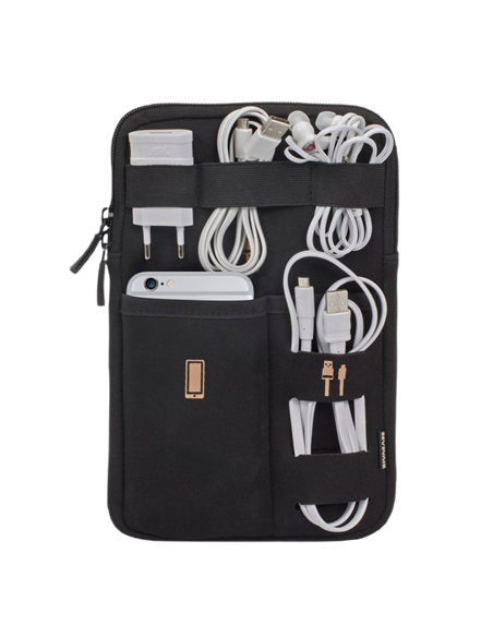 Organizator pentru calatorie RivaCase Antishock, 8", Poliester, Negru
