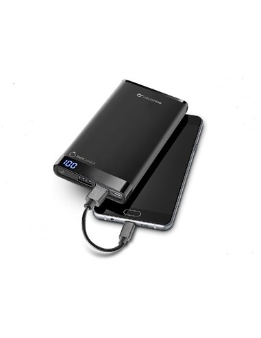 Портативное зарядное устройство Cellularline FreePower Slim 8000, 8000мА·ч, Чёрный