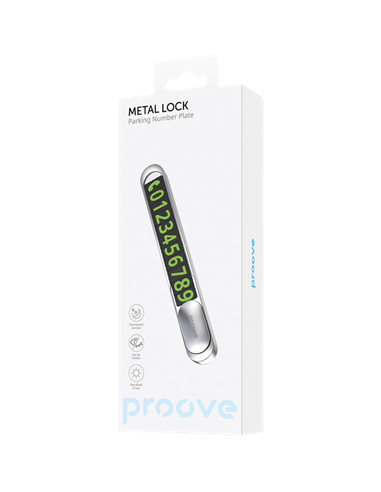 Cartela de parcare Proove Parking Number Plate Metal Lock, Gri inchis