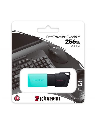 USB Flash накопитель Kingston DataTraveler Exodia M, 256Гб, Черный/Синий