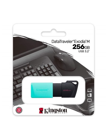 USB Flash накопитель Kingston DataTraveler Exodia M, 256Гб, Черный/Синий