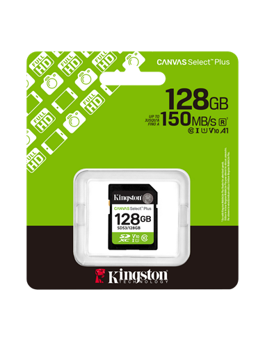 Карта памяти Kingston Canvas Select Plus, 128Гб (SDS3/128GB)