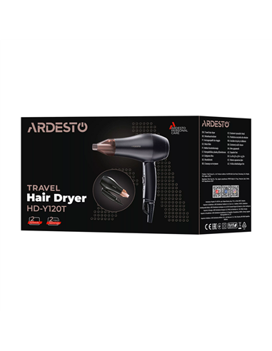 Фен Ardesto HD-Y120T, 1200Вт, Чёрный